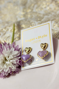 Gold Heart Pearl Dangle Earrings - Sugar + Style