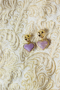 Gold Heart Pearl Dangle Earrings - Sugar + Style