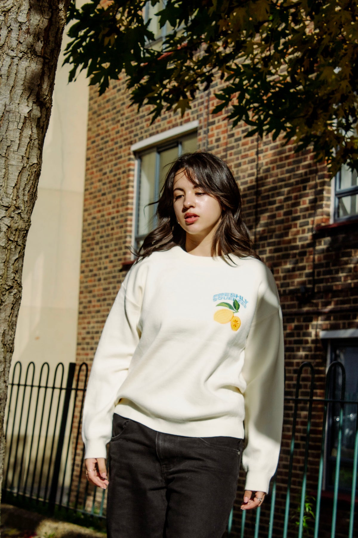 Cream Lemon Embroidered Knit Jumper - Sugar + Style