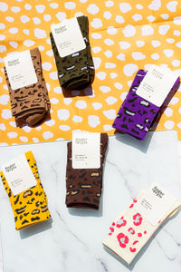 Leopard Print Crew Socks - Sugar + Style