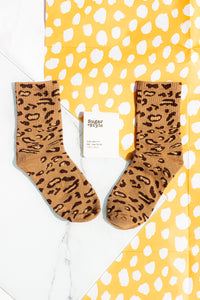 Leopard Print Crew Socks - Sugar + Style