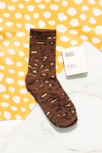 Leopard Print Crew Socks - Sugar + Style