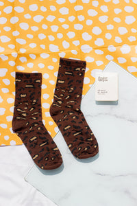 Leopard Print Crew Socks - Sugar + Style