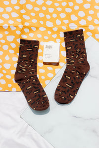 Leopard Print Crew Socks - Sugar + Style