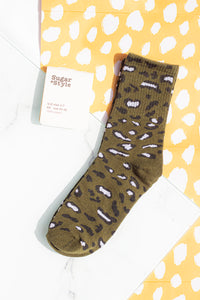 Leopard Print Crew Socks - Sugar + Style