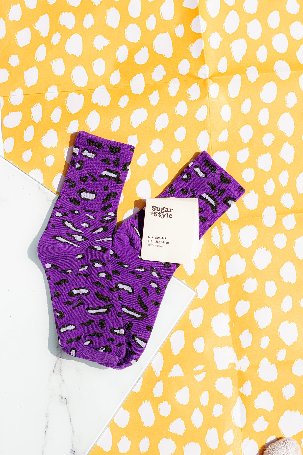 Leopard Print Crew Socks - Sugar + Style