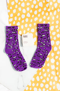 Leopard Print Crew Socks - Sugar + Style