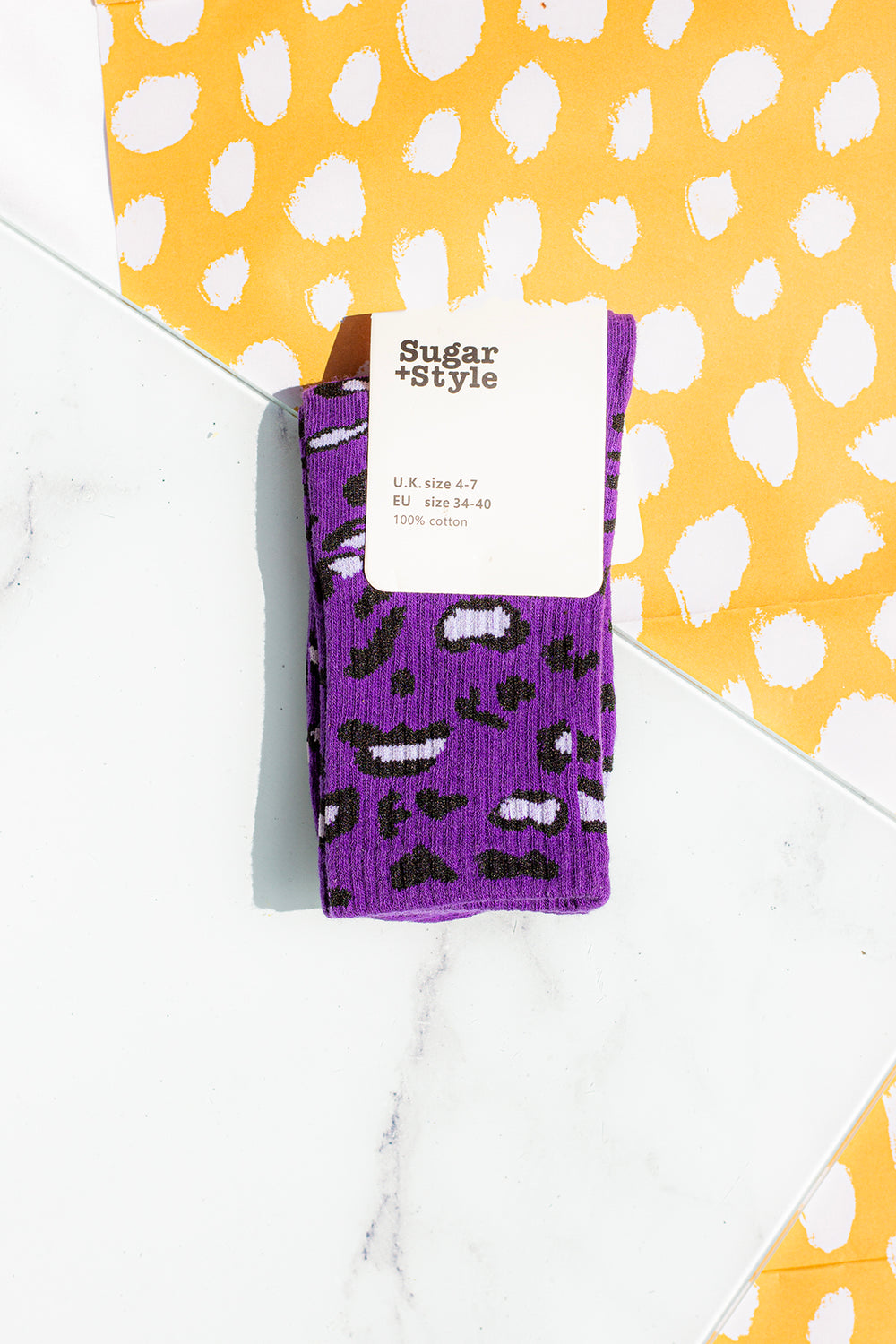 Leopard Print Crew Socks - Sugar + Style