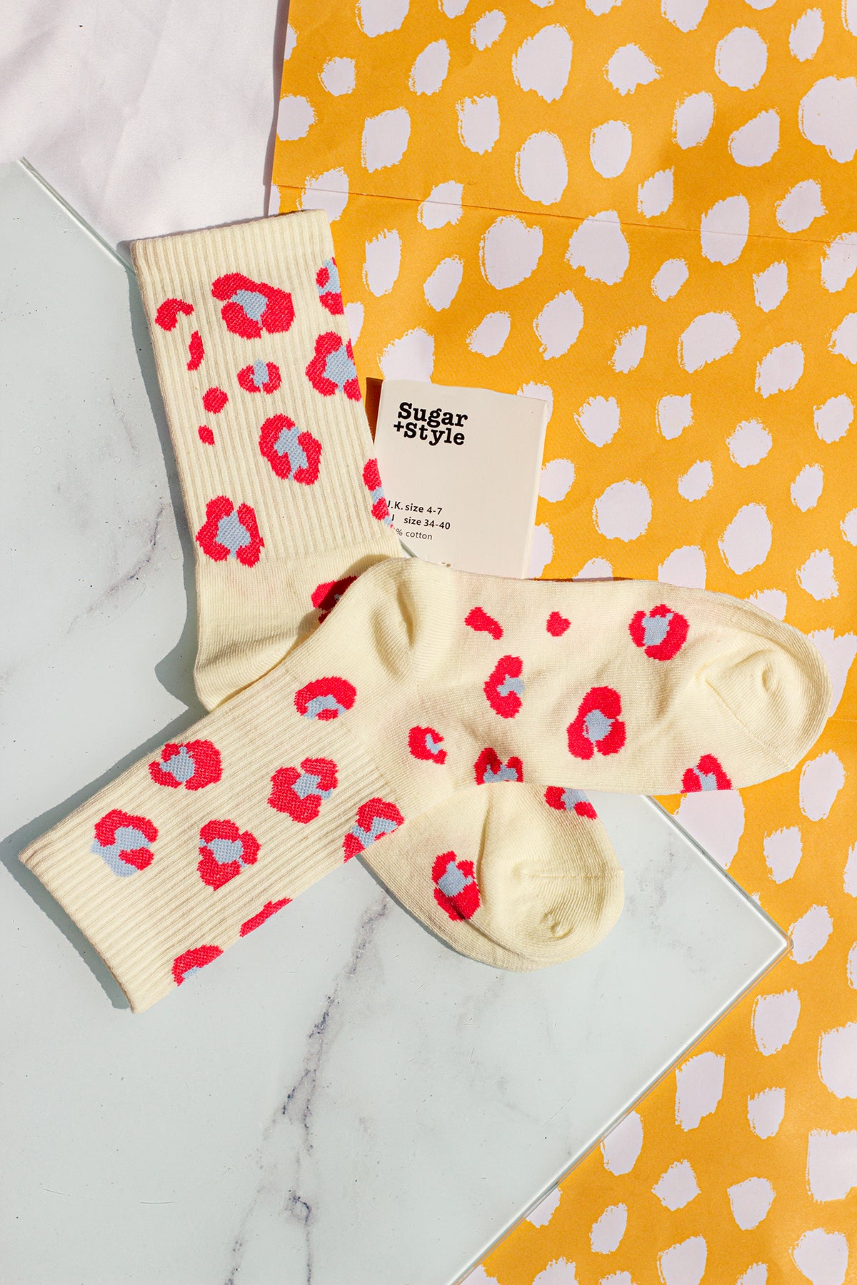 Leopard Print Crew Socks - Sugar + Style