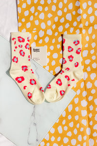 Leopard Print Crew Socks - Sugar + Style