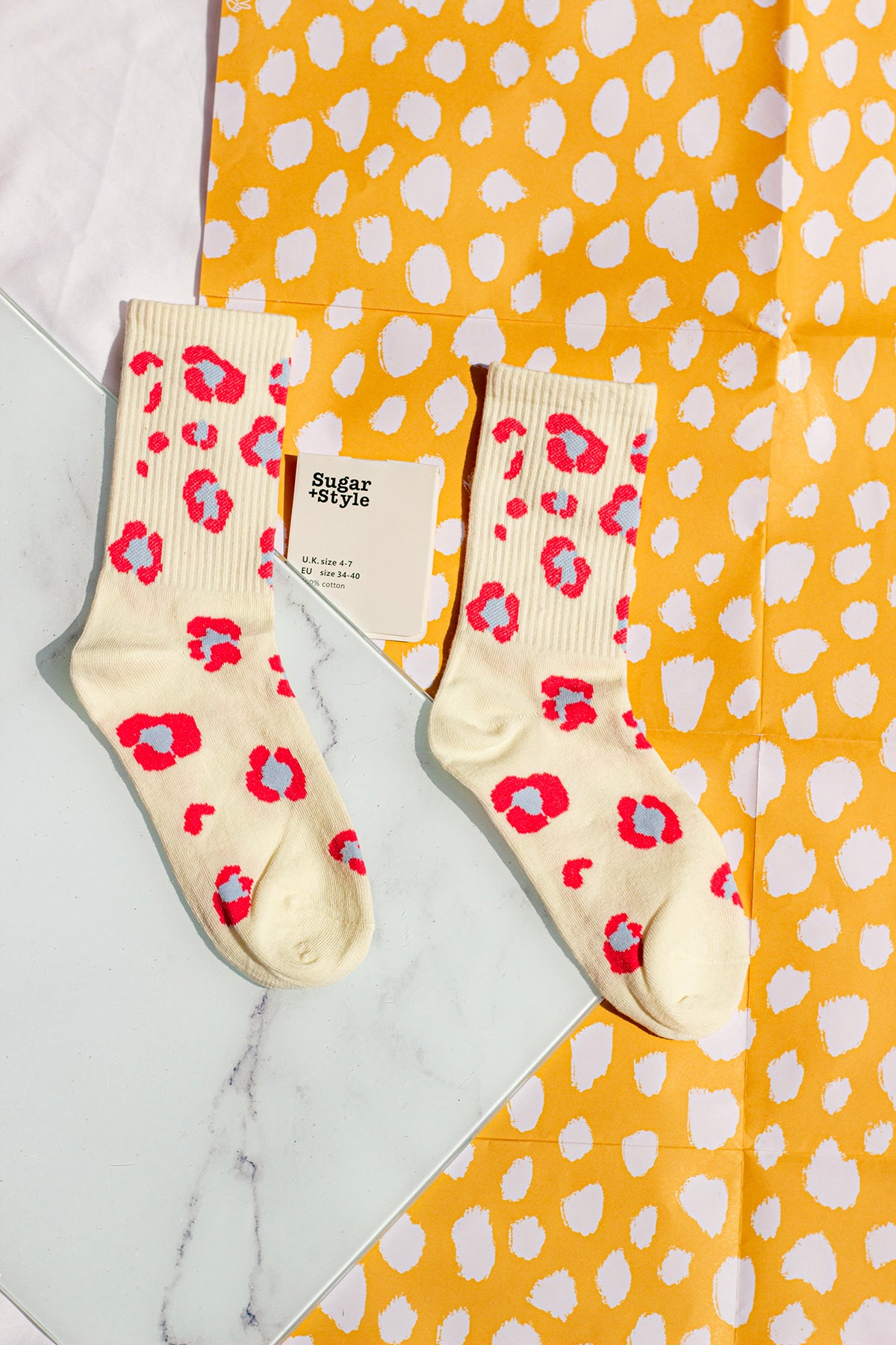 Leopard Print Crew Socks - Sugar + Style