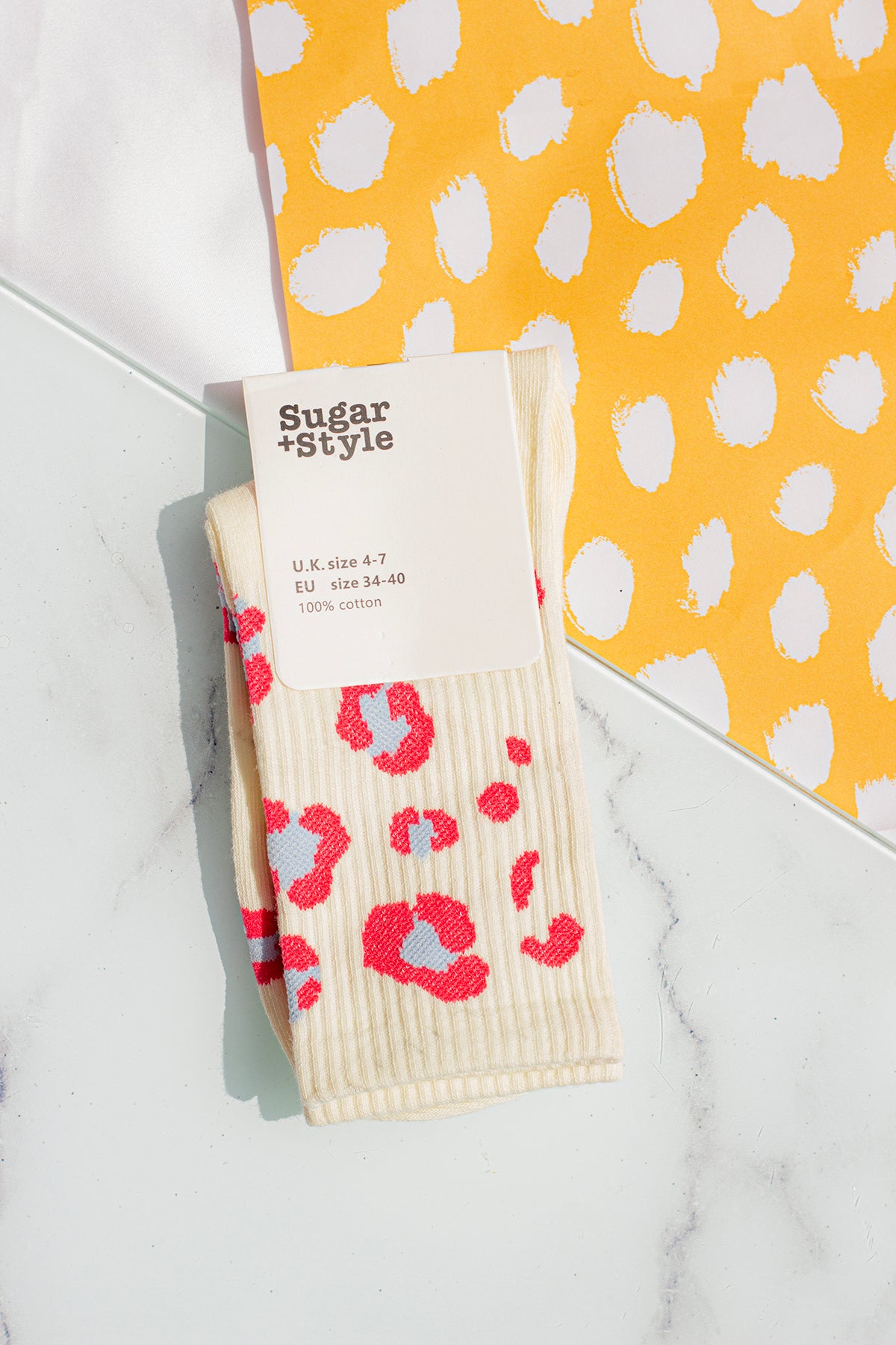 Leopard Print Crew Socks - Sugar + Style