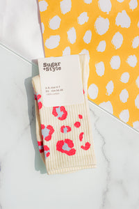 Leopard Print Crew Socks - Sugar + Style