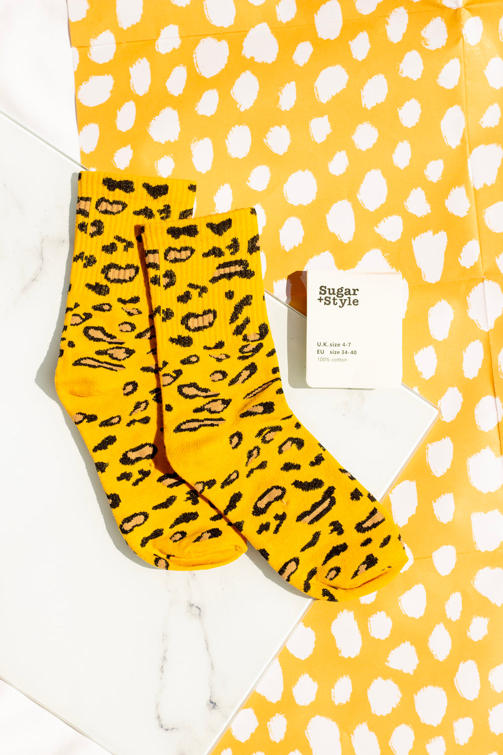 Leopard Print Crew Socks - Sugar + Style