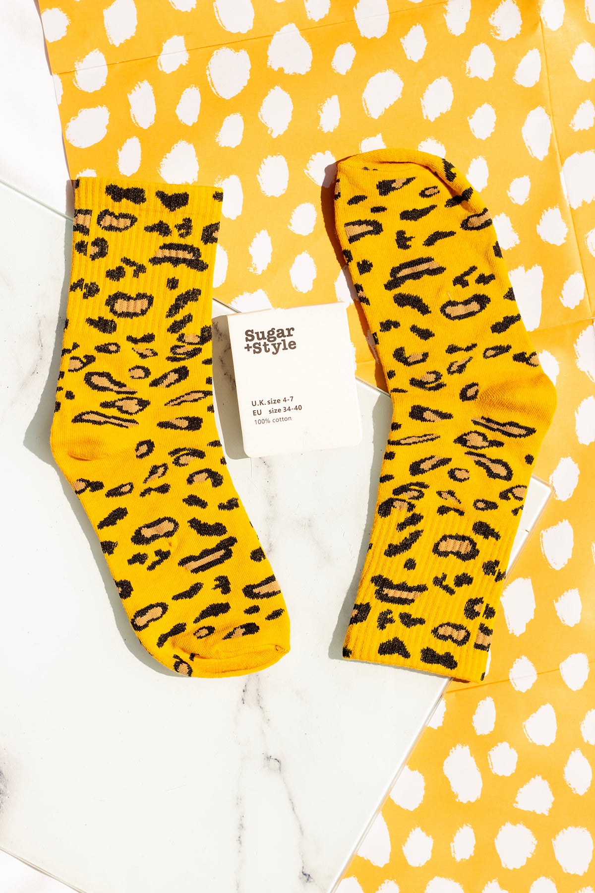 Leopard Print Crew Socks - Sugar + Style