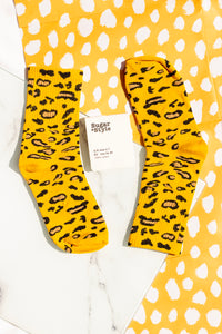 Leopard Print Crew Socks - Sugar + Style