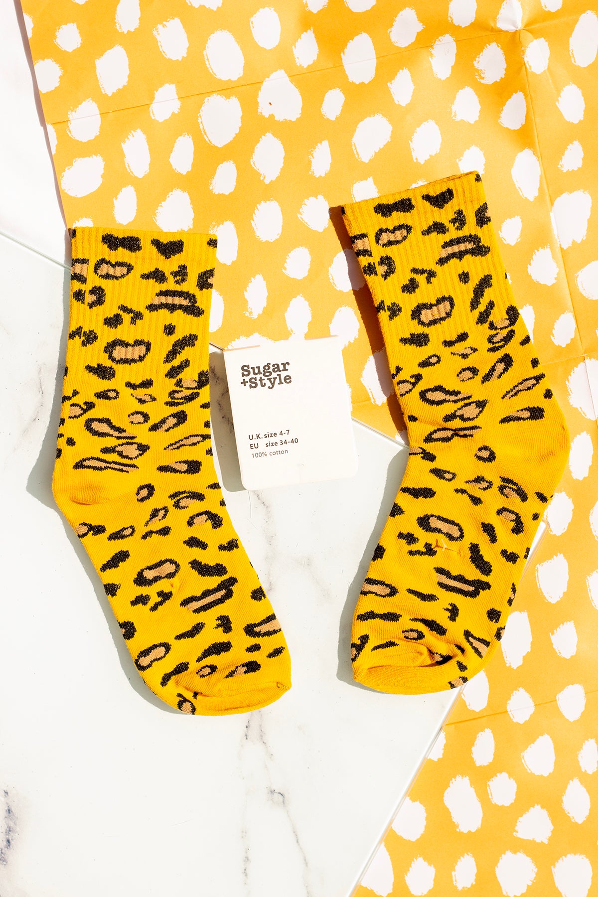 Leopard Print Crew Socks - Sugar + Style