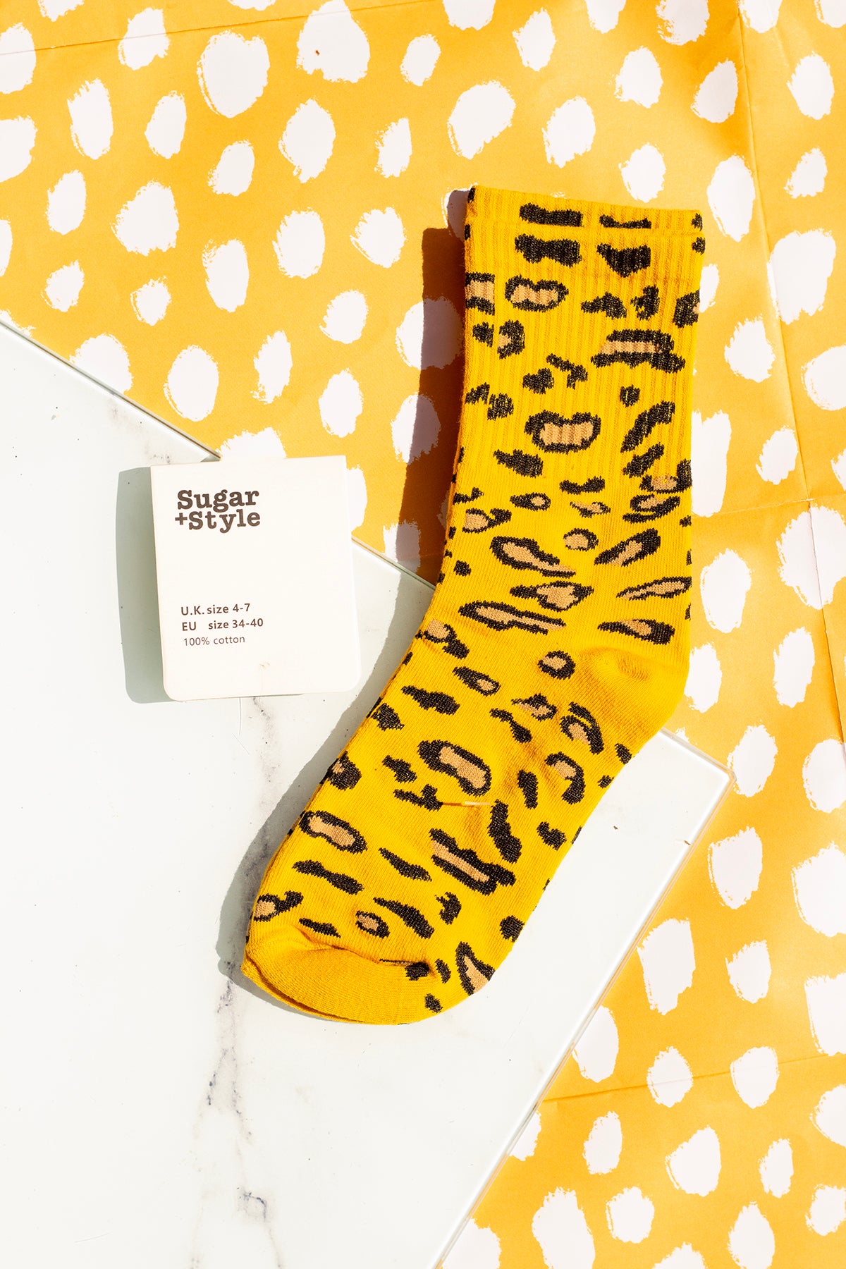 Leopard Print Crew Socks - Sugar + Style