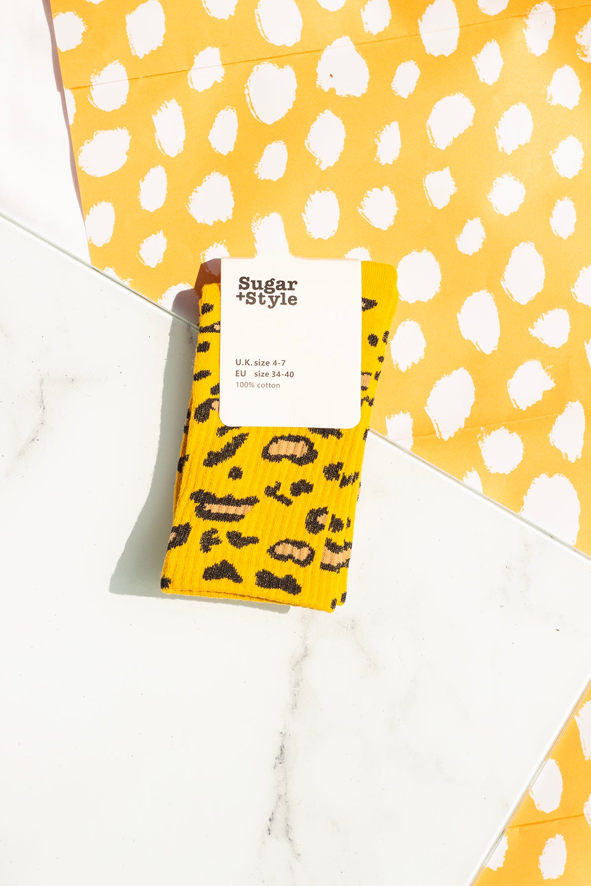 Leopard Print Crew Socks - Sugar + Style