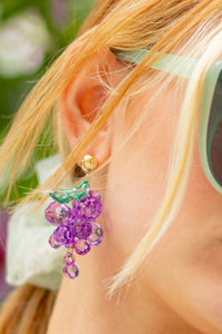 Grape Bunch Jewel Dangle Earrings - Sugar + Style