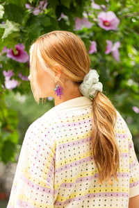 Two Layer Netted Floral Print Scrunchie - Sugar + Style