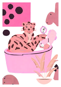 Leopard Bath A4 Print - Sugar + Style