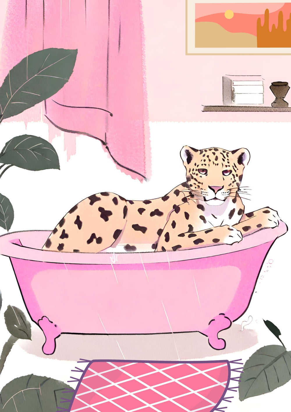 Leopard Bath A4 Print - Sugar + Style