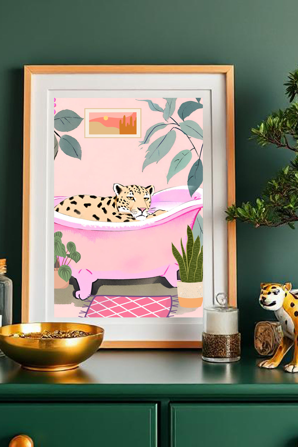 Leopard Bath A4 Print - Sugar + Style