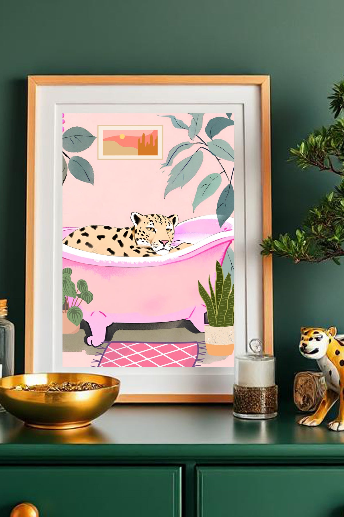 Leopard Bath A4 Print - Sugar + Style