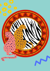 Leopard Circle Couple A4 Print - Sugar + Style