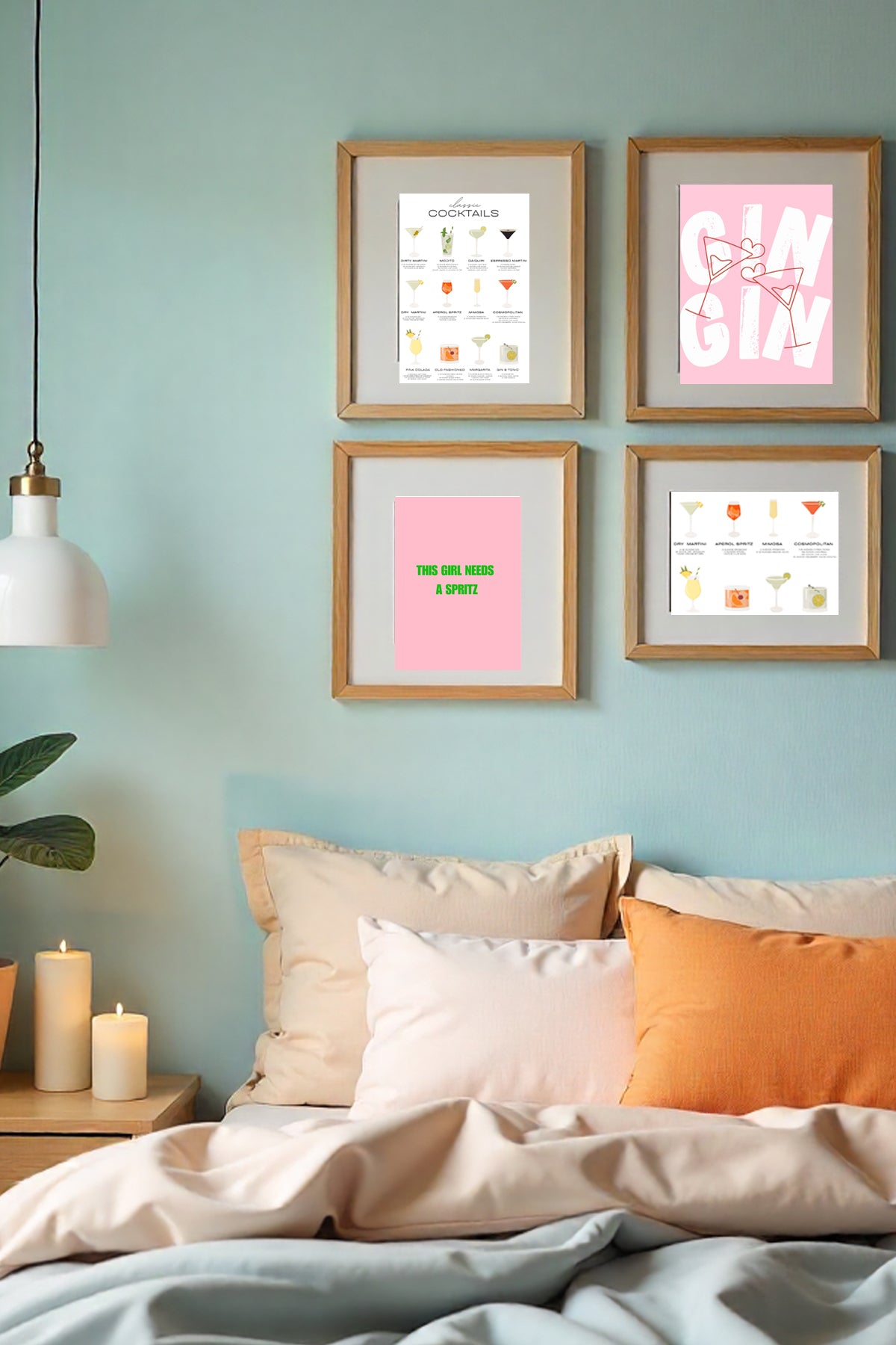 Gin Cheers Illustrated Text A4 Print - Sugar + Style