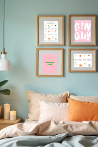 Gin Cheers Illustrated Text A4 Print - Sugar + Style