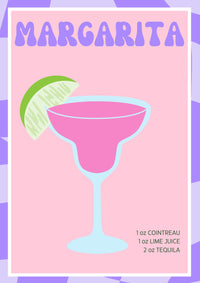 Margarita Illustrated Recipe A4 Print - Sugar + Style