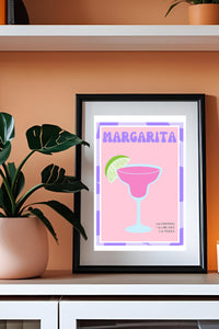 Margarita Illustrated Recipe A4 Print - Sugar + Style