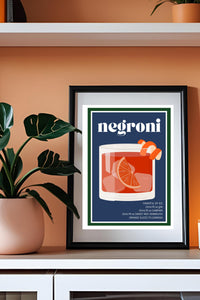 Negroni Illustrated Recipe A4 Print - Sugar + Style