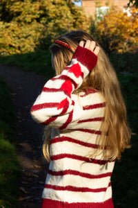 Stripe Heart Sleeve Jumper - Sugar + Style