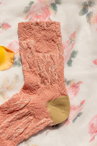 Pink Crinkle Flower Socks - Sugar + Style