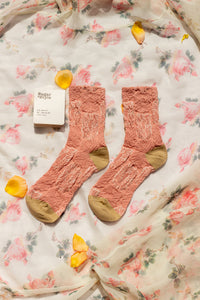 Pink Crinkle Flower Socks - Sugar + Style