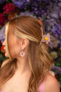Flower Detail Long Claw Hair Clip - Sugar + Style
