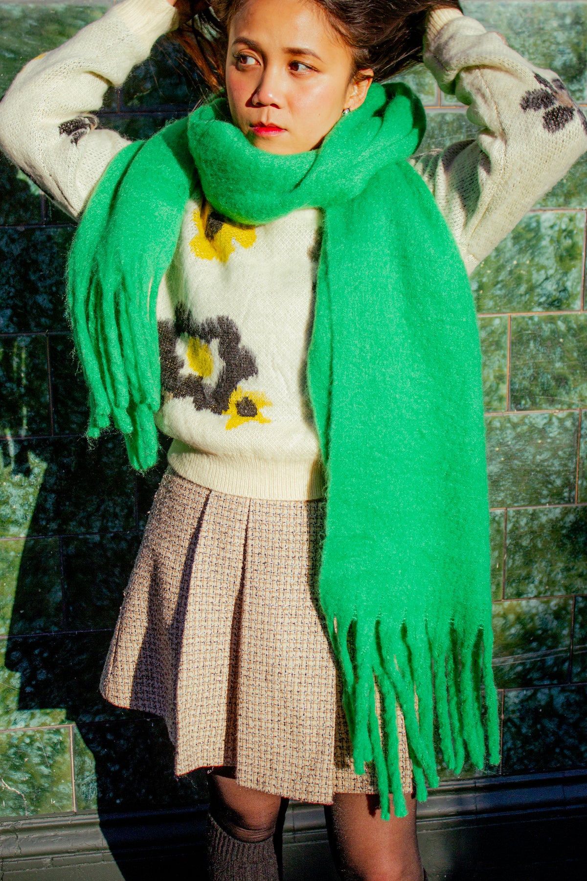 Colour Block Warm Wrap Scarf - Sugar + Style