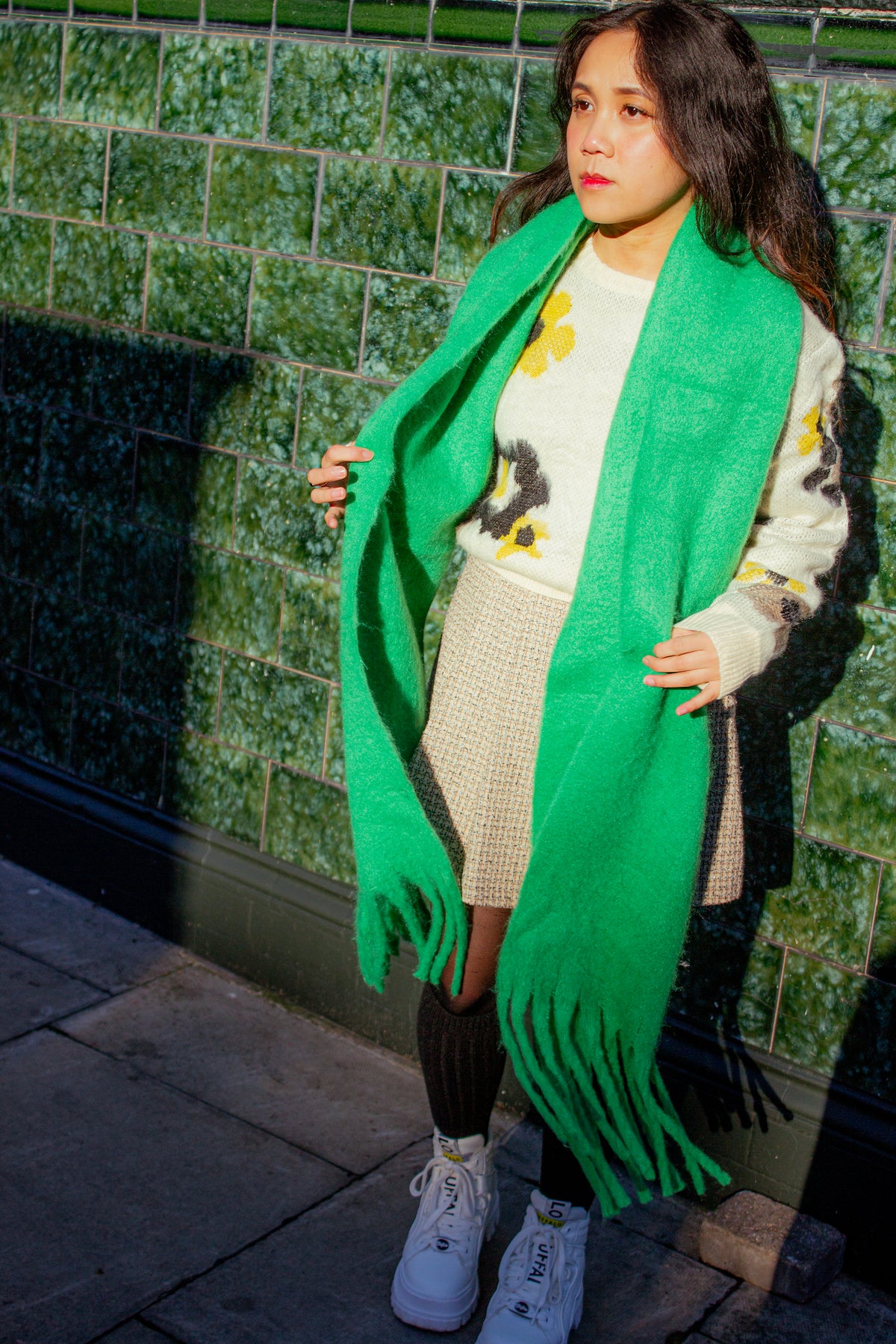 Colour Block Warm Wrap Scarf - Sugar + Style