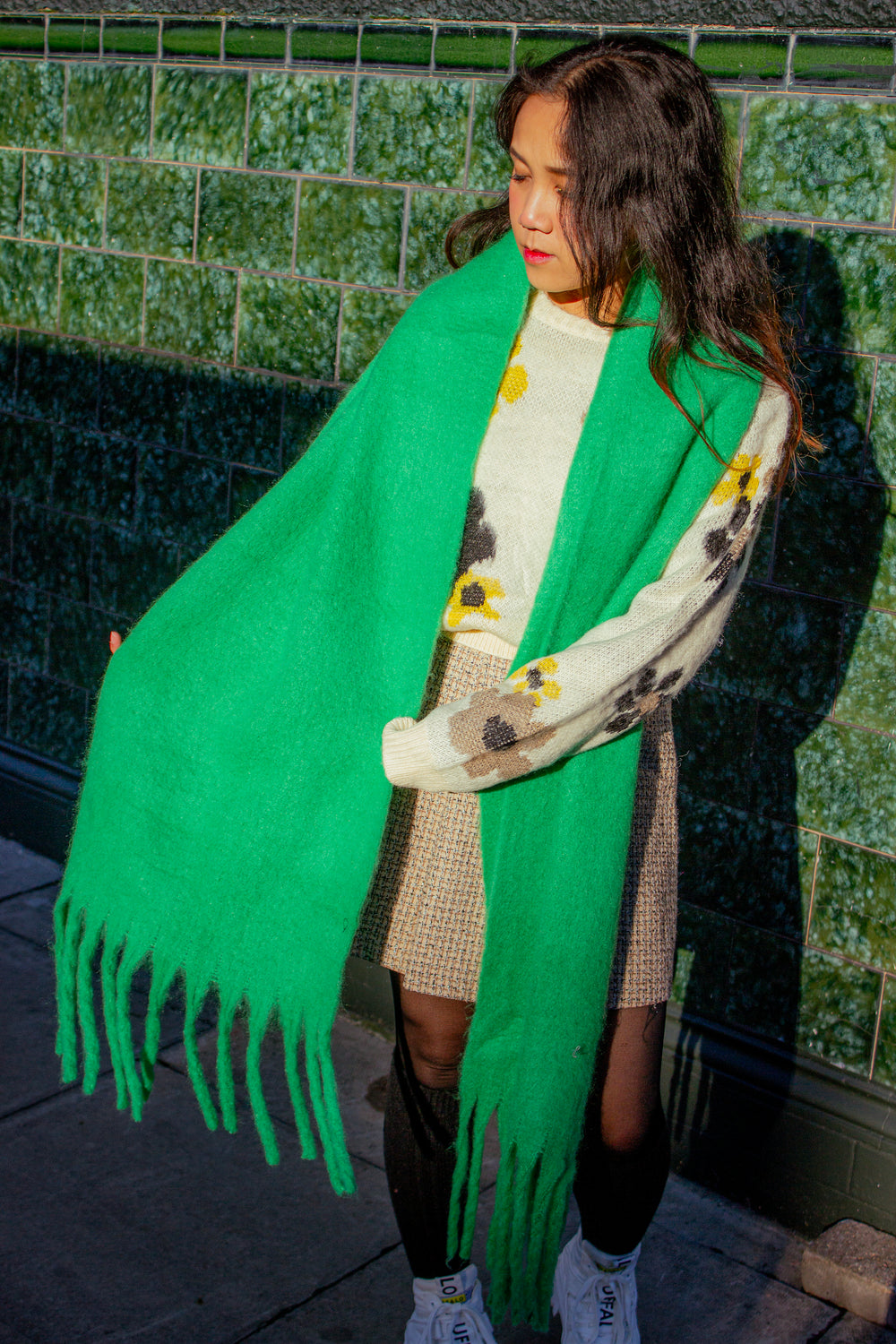 Colour Block Warm Wrap Scarf