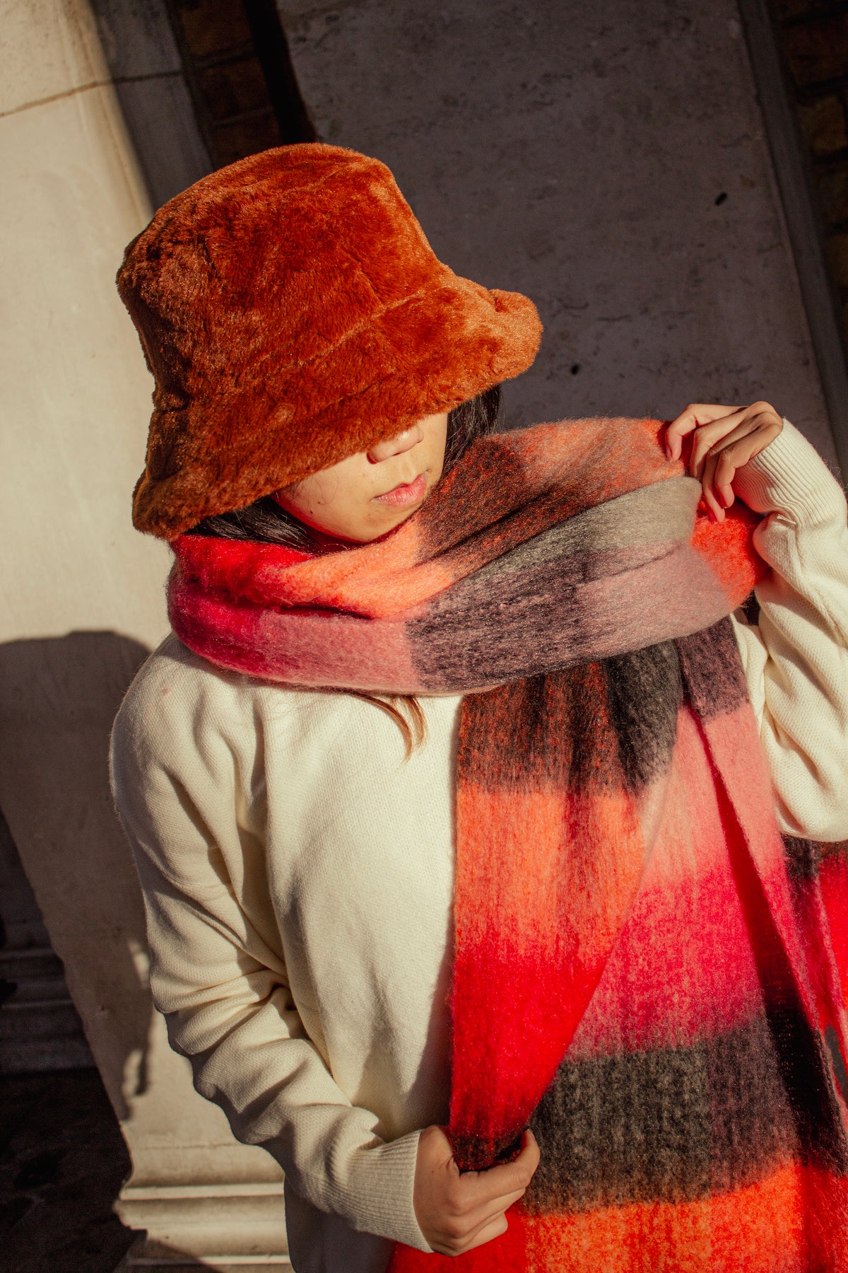 Plaid Warm Wrap Scarf - Sugar + Style