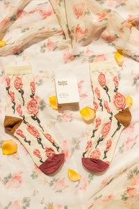 Rose Crinkle Flower Socks - Sugar + Style