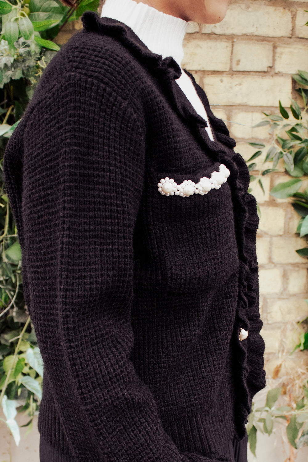 Frill Pocket and Pearl Cardigan - Sugar + Style