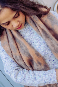 Leopard Print Warm Two Tone Scarf - Sugar + Style