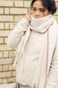 Top Stitch Edge Warm Wrap Scarf - Sugar + Style