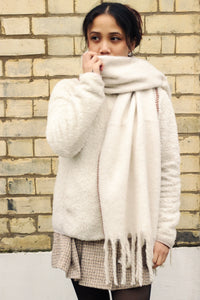 Top Stitch Edge Warm Wrap Scarf - Sugar + Style