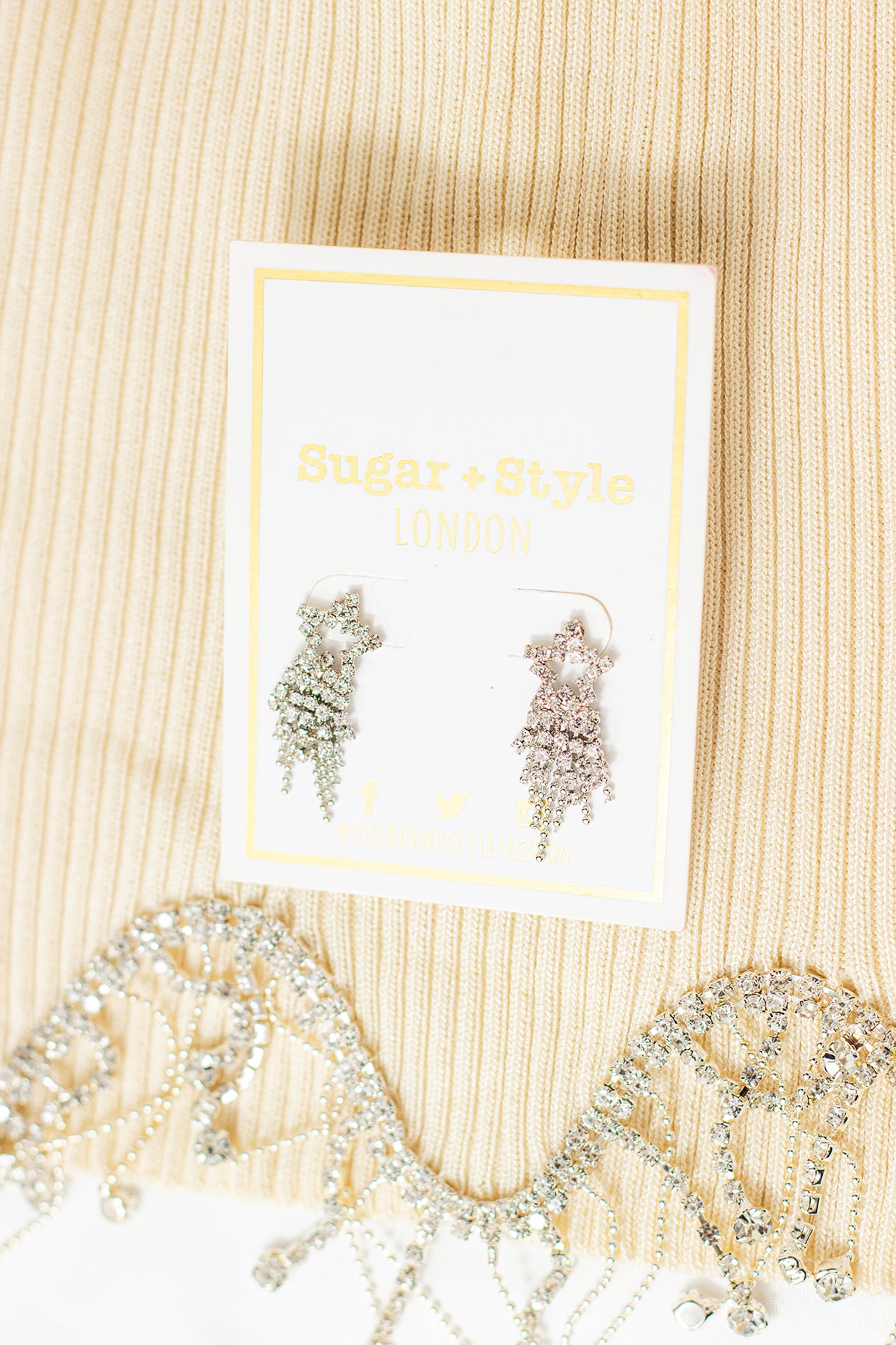 Shooting Star Dangle Diamante Earrings - Sugar + Style