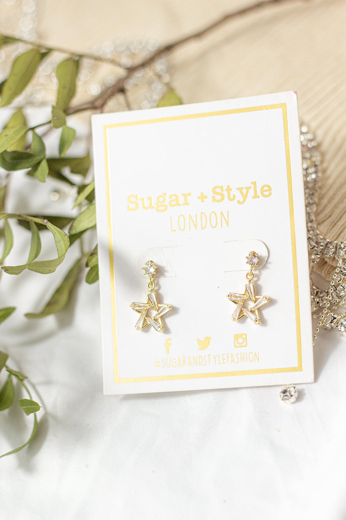 Star Gem Dangle Earrings - Sugar + Style